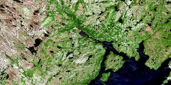 Sound Island Satellite Map 001M16 at 1:50,000 scale - National Topographic System of Canada (NTS) - Orthophoto