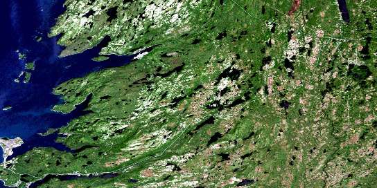 Argentia Satellite Map 001N05 at 1:50,000 scale - National Topographic System of Canada (NTS) - Orthophoto