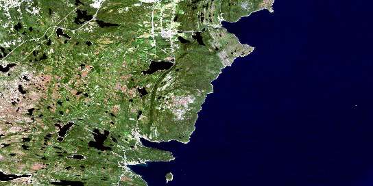 Bay Bulls Satellite Map 001N07 at 1:50,000 scale - National Topographic System of Canada (NTS) - Orthophoto