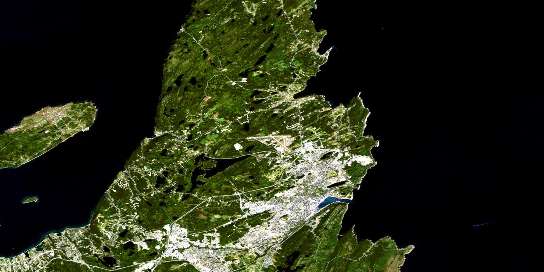 St John's Satellite Map 001N10 at 1:50,000 scale - National Topographic System of Canada (NTS) - Orthophoto