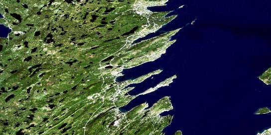 Harbour Grace Satellite Map 001N11 at 1:50,000 scale - National Topographic System of Canada (NTS) - Orthophoto