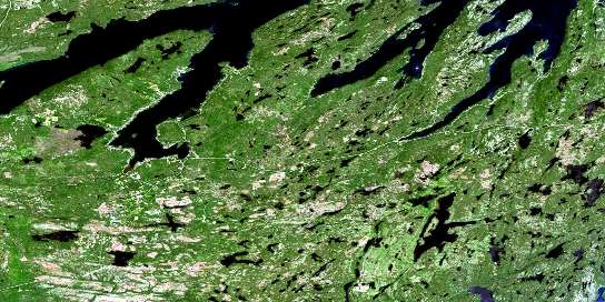 Sweet Bay Satellite Map 002C05 at 1:50,000 scale - National Topographic System of Canada (NTS) - Orthophoto