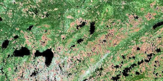 Great Gull Lake Satellite Map 002D06 at 1:50,000 scale - National Topographic System of Canada (NTS) - Orthophoto