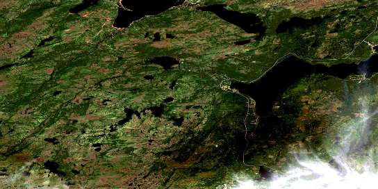 Port Blandford Satellite Map 002D08 at 1:50,000 scale - National Topographic System of Canada (NTS) - Orthophoto