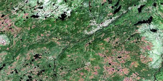 Miguels Lake Satellite Map 002D12 at 1:50,000 scale - National Topographic System of Canada (NTS) - Orthophoto