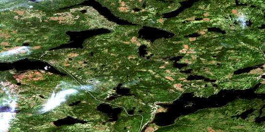 Gambo Satellite Map 002D16 at 1:50,000 scale - National Topographic System of Canada (NTS) - Orthophoto
