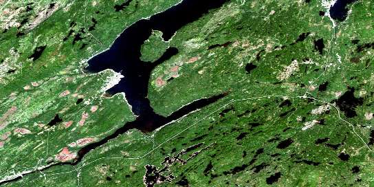 Botwood Satellite Map 002E03 at 1:50,000 scale - National Topographic System of Canada (NTS) - Orthophoto