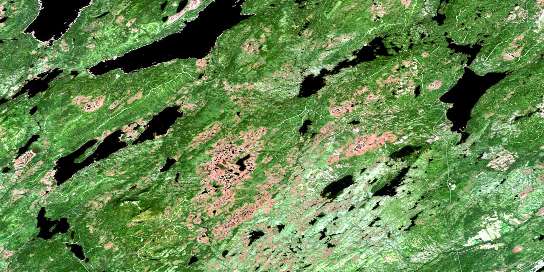 Hodges Hill Satellite Map 002E04 at 1:50,000 scale - National Topographic System of Canada (NTS) - Orthophoto