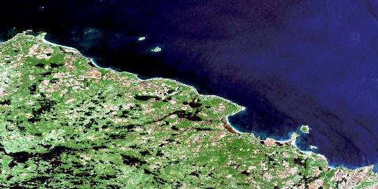 Air photo: Musgrave Harbour Satellite Image map 002F05 at 1:50,000 Scale