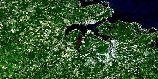 New Glasgow Satellite Map 011E10 at 1:50,000 scale - National Topographic System of Canada (NTS) - Orthophoto