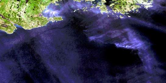 Larrys River Satellite Map 011F03 at 1:50,000 scale - National Topographic System of Canada (NTS) - Orthophoto