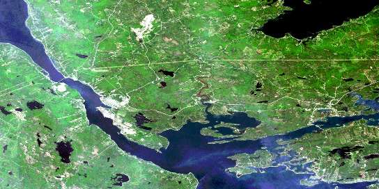 Port Hawkesbury Satellite Map 011F11 at 1:50,000 scale - National Topographic System of Canada (NTS) - Orthophoto