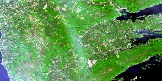 Whycocomagh Satellite Map 011F14 at 1:50,000 scale - National Topographic System of Canada (NTS) - Orthophoto