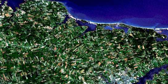 North Rustico Satellite Map 011L06 at 1:50,000 scale - National Topographic System of Canada (NTS) - Orthophoto