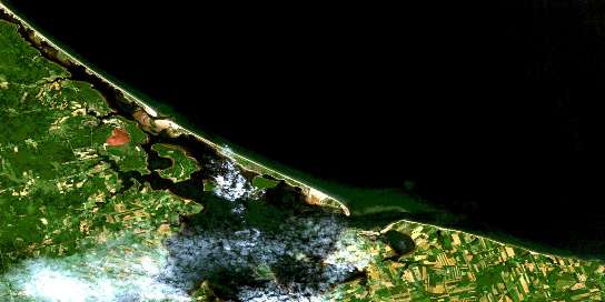 Malpeque Satellite Map 011L12 at 1:50,000 scale - National Topographic System of Canada (NTS) - Orthophoto