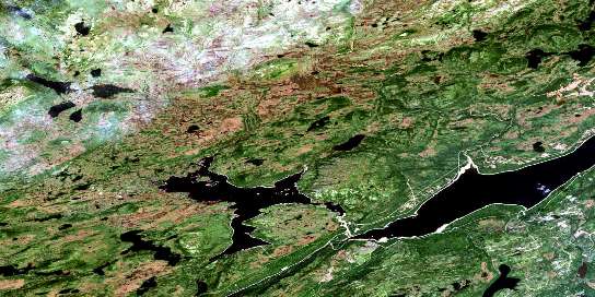Star Lake Satellite Map 012A11 at 1:50,000 scale - National Topographic System of Canada (NTS) - Orthophoto