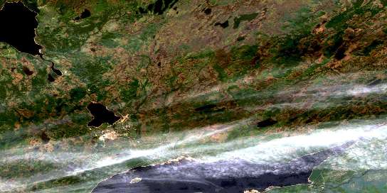 Buchans Satellite Map 012A15 at 1:50,000 scale - National Topographic System of Canada (NTS) - Orthophoto