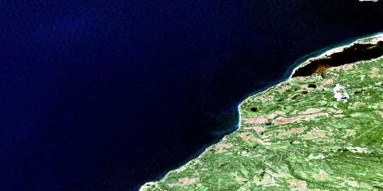 Air photo: Flat Bay Satellite Image map 012B07 at 1:50,000 Scale