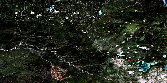 Lac Wickenden Satellite Map 012E11 at 1:50,000 scale - National Topographic System of Canada (NTS) - Orthophoto