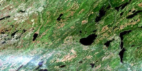 Dawes Pond Satellite Map 012H01 at 1:50,000 scale - National Topographic System of Canada (NTS) - Orthophoto