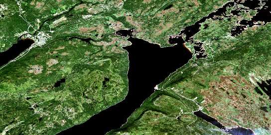 Deer Lake Satellite Map 012H03 at 1:50,000 scale - National Topographic System of Canada (NTS) - Orthophoto