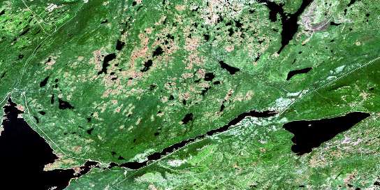 Sheffield Lake Satellite Map 012H07 at 1:50,000 scale - National Topographic System of Canada (NTS) - Orthophoto