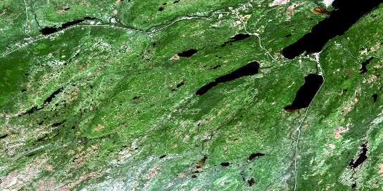 Springdale Satellite Map 012H08 at 1:50,000 scale - National Topographic System of Canada (NTS) - Orthophoto