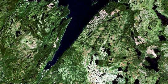 Hampden Satellite Map 012H10 at 1:50,000 scale - National Topographic System of Canada (NTS) - Orthophoto