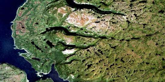 Gros Morne Satellite Map 012H12 at 1:50,000 scale - National Topographic System of Canada (NTS) - Orthophoto