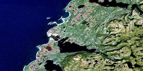 St Pauls Inlet Satellite Map 012H13 at 1:50,000 scale - National Topographic System of Canada (NTS) - Orthophoto