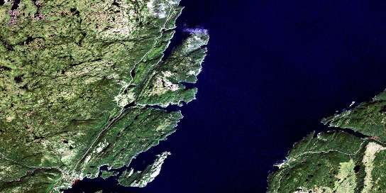 Jackson's Arm Satellite Map 012H15 at 1:50,000 scale - National Topographic System of Canada (NTS) - Orthophoto