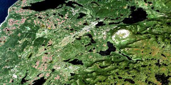 Bellburns Satellite Map 012I06 at 1:50,000 scale - National Topographic System of Canada (NTS) - Orthophoto