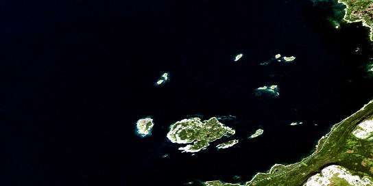St John Island Satellite Map 012I14 at 1:50,000 scale - National Topographic System of Canada (NTS) - Orthophoto