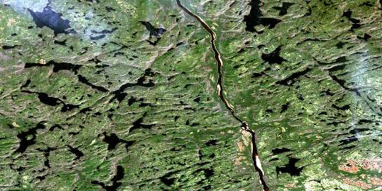 Lac Nesle Satellite Map 012J13 at 1:50,000 scale - National Topographic System of Canada (NTS) - Orthophoto