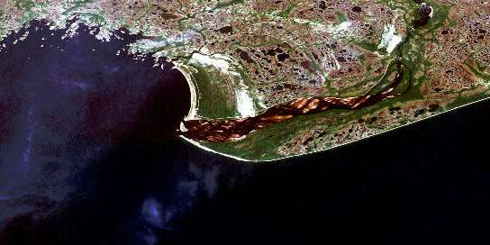 Air photo: Natashquan Satellite Image map 012K04 at 1:50,000 Scale