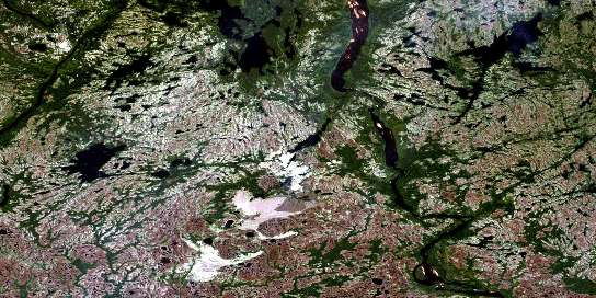 Air photo: Lac Paimpont Satellite Image map 012K05 at 1:50,000 Scale