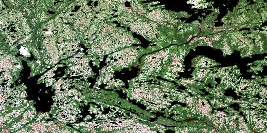 Lac Kegashka Satellite Map 012K06 at 1:50,000 scale - National Topographic System of Canada (NTS) - Orthophoto