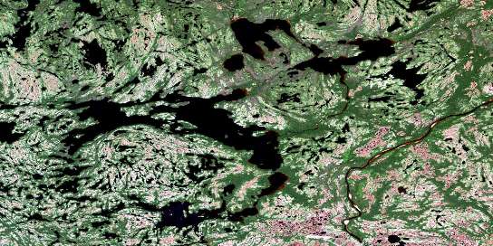 Air photo: Lac Washicoutai Satellite Image map 012K07 at 1:50,000 Scale