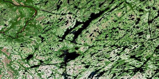 Lac Coacoachou Satellite Map 012K08 at 1:50,000 scale - National Topographic System of Canada (NTS) - Orthophoto