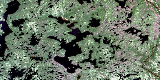 Lac Cauchy Satellite Map 012K10 at 1:50,000 scale - National Topographic System of Canada (NTS) - Orthophoto