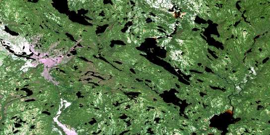 Lac Durocher Satellite Map 012K14 at 1:50,000 scale - National Topographic System of Canada (NTS) - Orthophoto