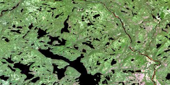 Lac Goyelle Satellite Map 012K15 at 1:50,000 scale - National Topographic System of Canada (NTS) - Orthophoto
