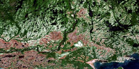 Lac A L'Ours Satellite Map 012L06 at 1:50,000 scale - National Topographic System of Canada (NTS) - Orthophoto