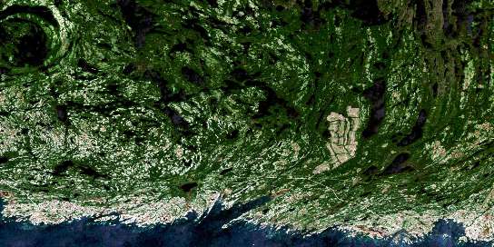Baie-Johan-Beetz Satellite Map 012L07 at 1:50,000 scale - National Topographic System of Canada (NTS) - Orthophoto