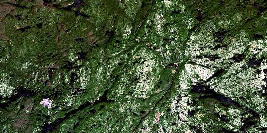 Lac-Allard Satellite Map 012L11 at 1:50,000 scale - National Topographic System of Canada (NTS) - Orthophoto