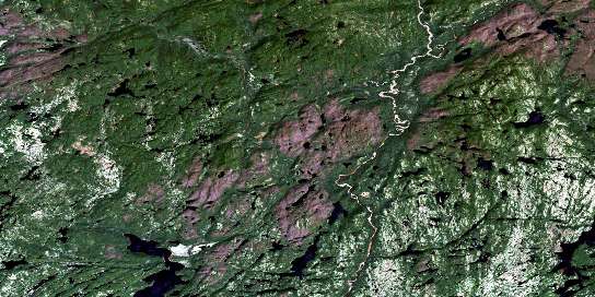 Lac Cugnet Satellite Map 012L12 at 1:50,000 scale - National Topographic System of Canada (NTS) - Orthophoto