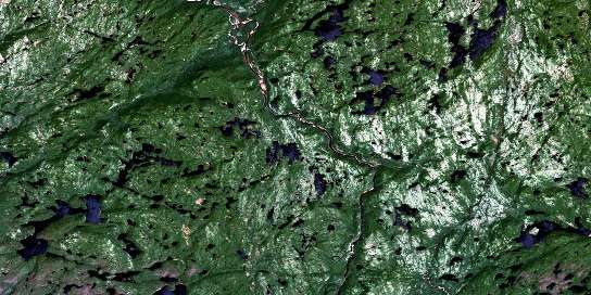 Lac Sanson Satellite Map 012L14 at 1:50,000 scale - National Topographic System of Canada (NTS) - Orthophoto