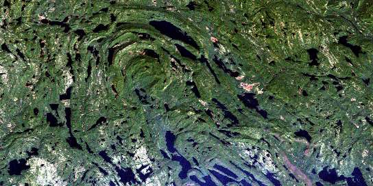 Lac Davy Satellite Map 012L15 at 1:50,000 scale - National Topographic System of Canada (NTS) - Orthophoto