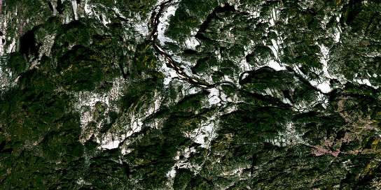 Lac Coupeaux Satellite Map 012M05 at 1:50,000 scale - National Topographic System of Canada (NTS) - Orthophoto