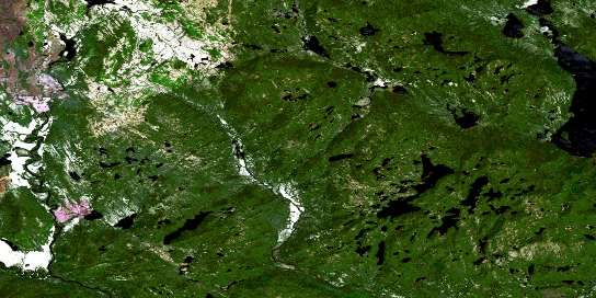 Lac Barrin Satellite Map 012M08 at 1:50,000 scale - National Topographic System of Canada (NTS) - Orthophoto